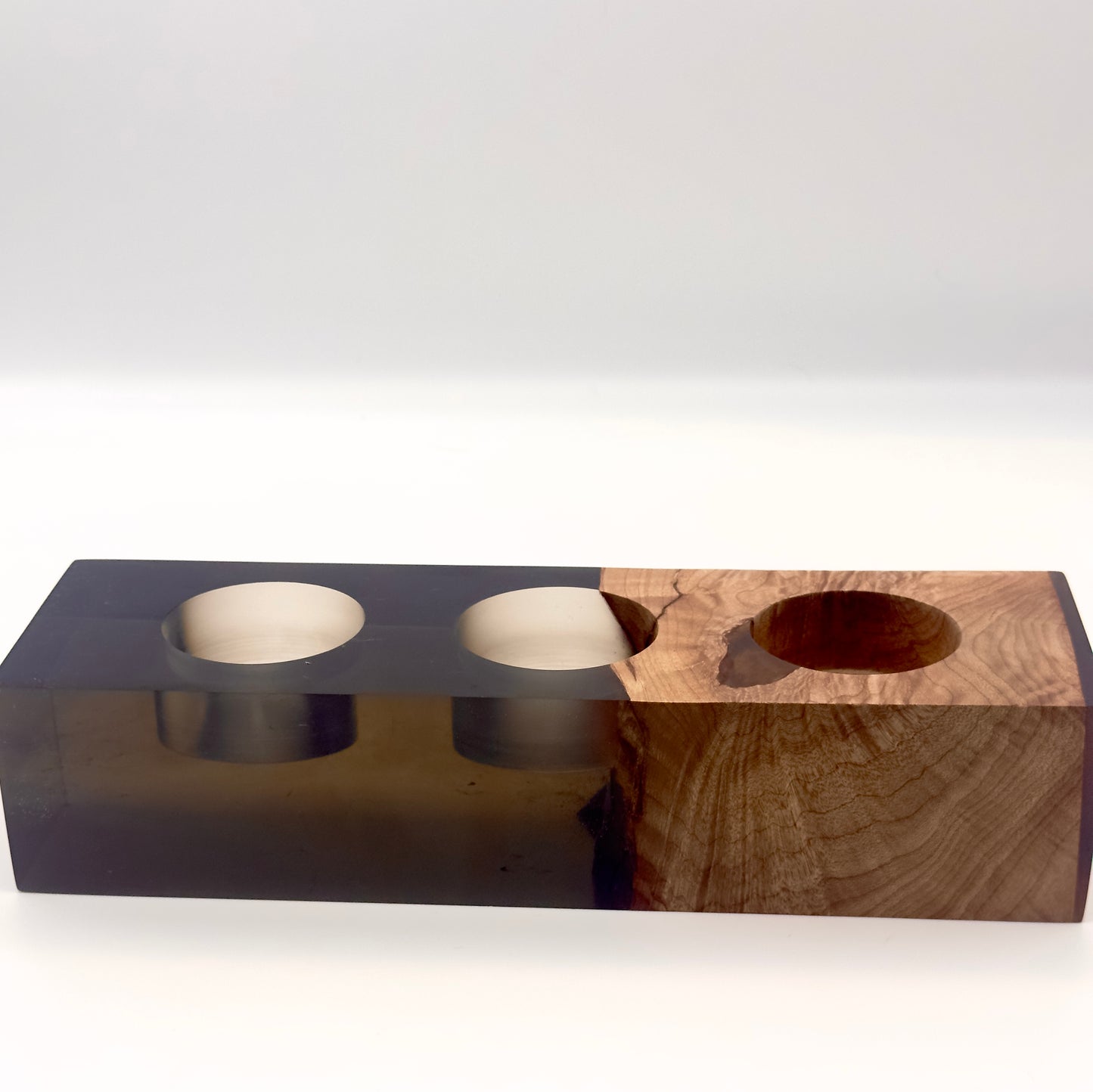 Smoky Resin and Maple Votive Candleholder