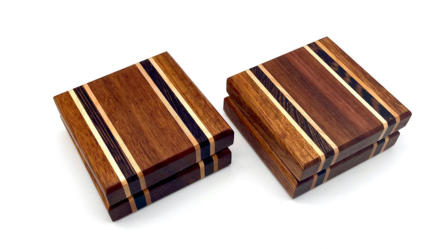 Exotic Hardwood coasters (Set of 4)