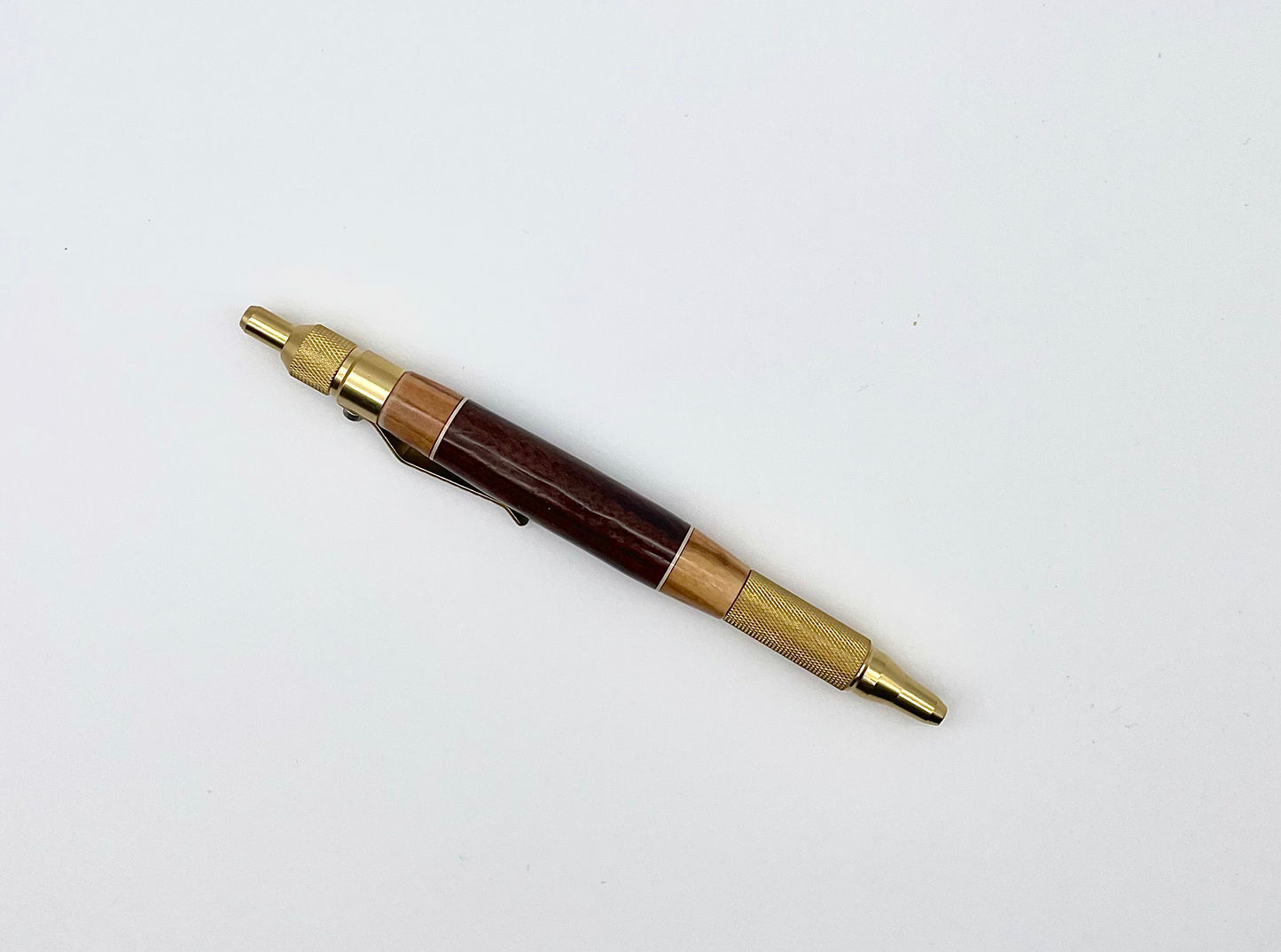 Cocobolo and Olive wood Ballpoint EDC Click Pen; Hand turned